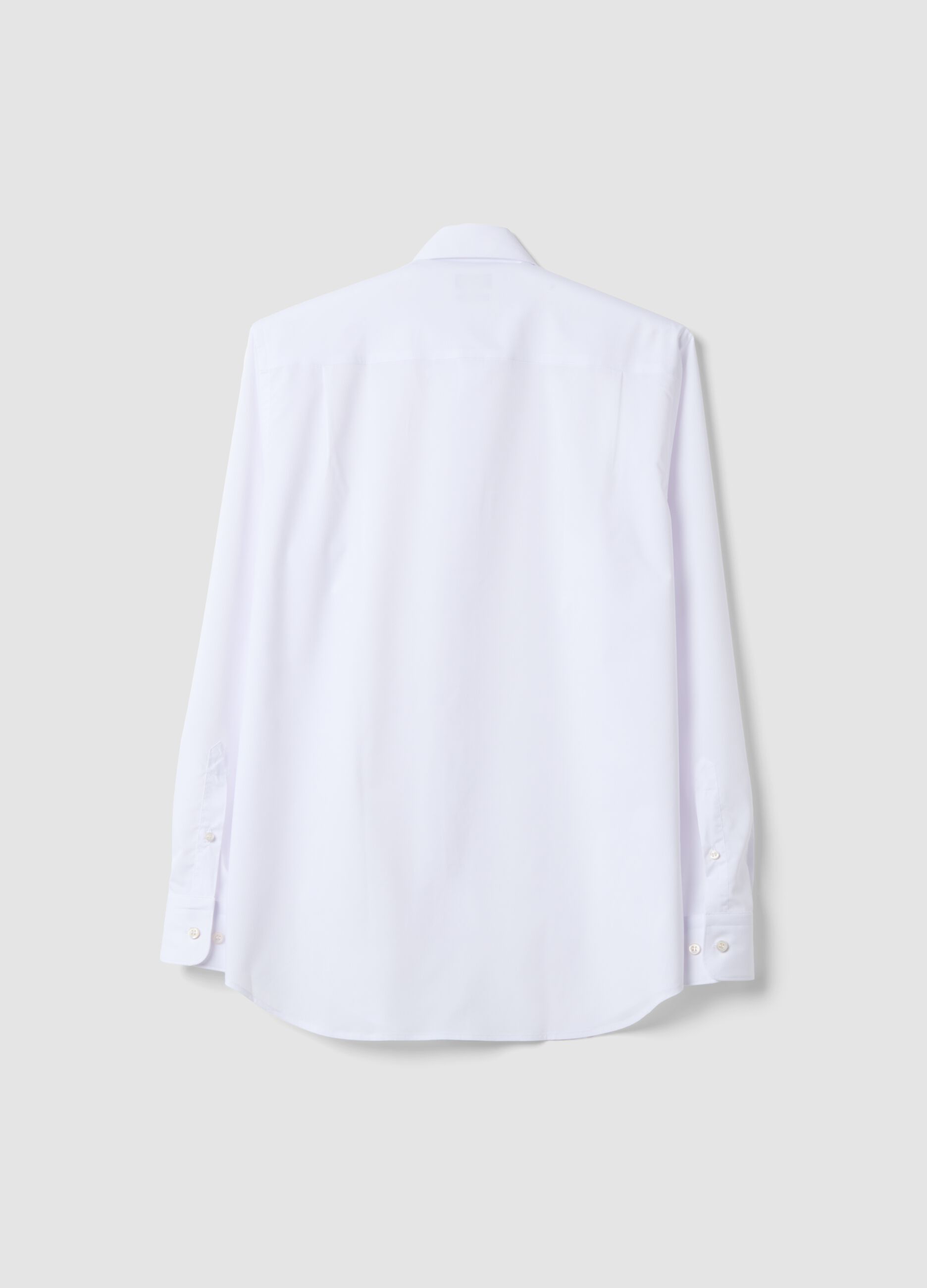 Camicia bianca in popeline di misto lyocell easy iron regular fit