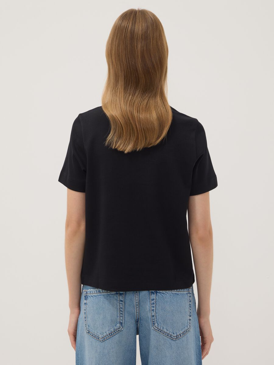 The Iconic Tee relaxed-fit black pure cotton short-sleeve T-shirt_3