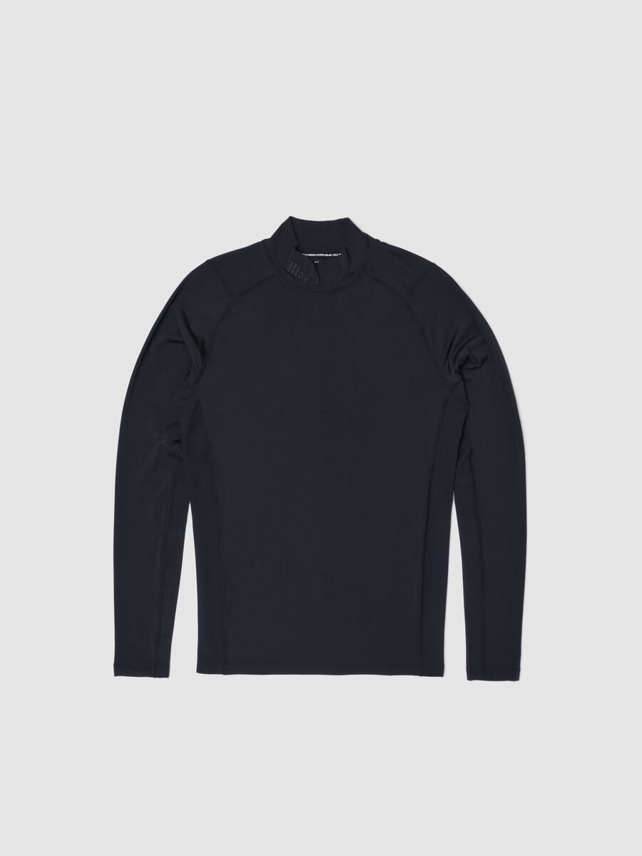 Black Technical Mock-Neck Longsleeve_0