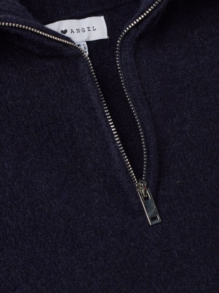 Blue stretch wool half-zip jumper_1