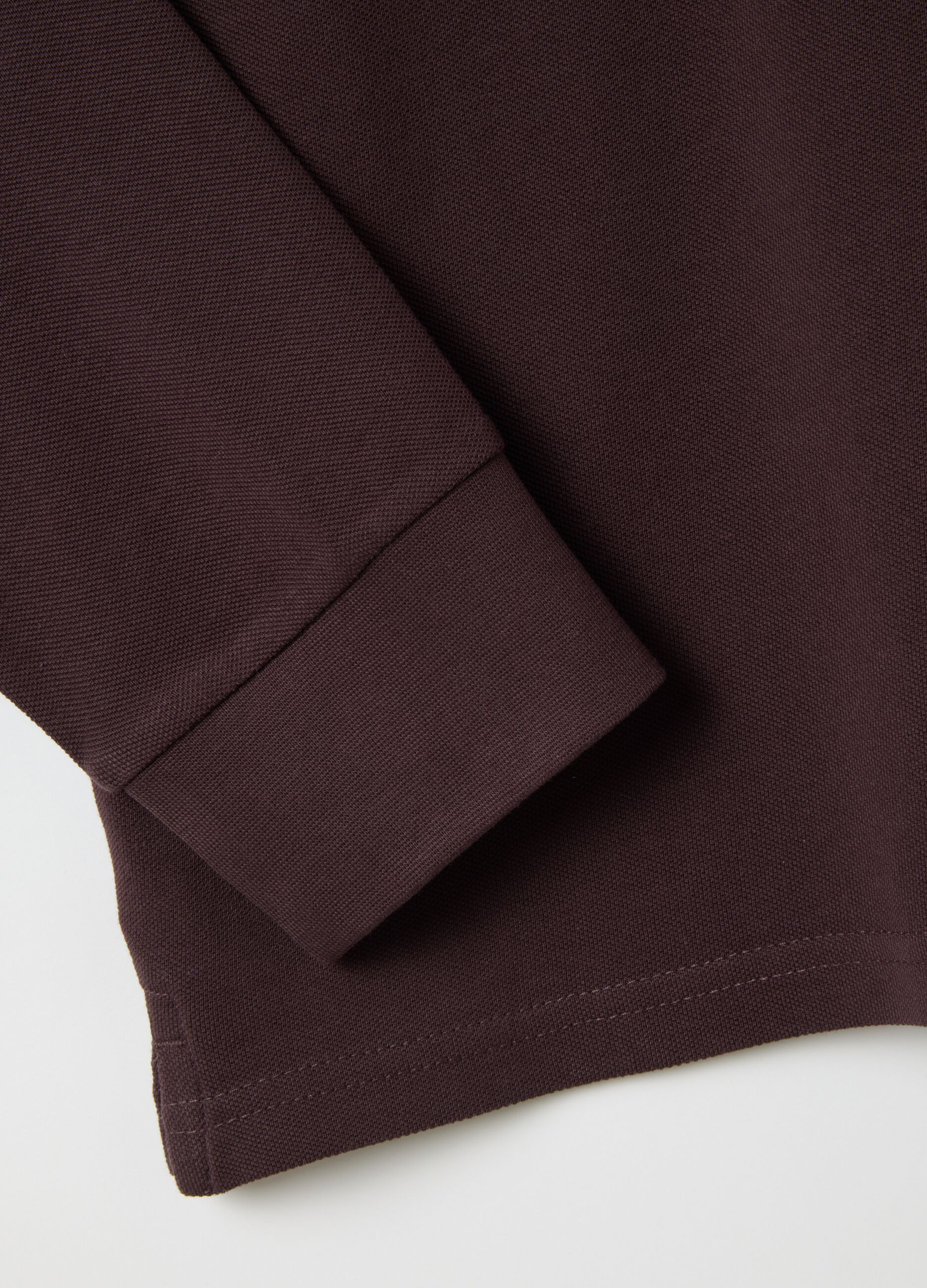 Brown pure cotton polo regular fit