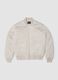 Faux Suede Bomber Jacket Light Beige_0