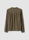 Blusa marrone in pura viscosa a quadri_2