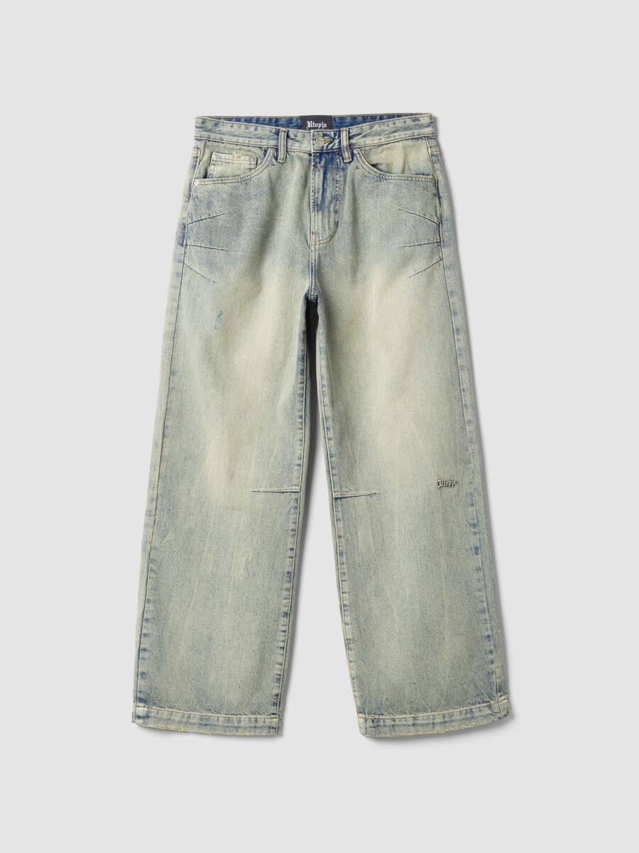 Vintage Light Blue Wide-Leg Denim_0