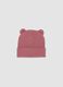 Pink knitted viscose-blend hat with ears_0