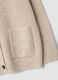 Beige stretch cardigan with deep V-neck_1