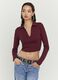 Red regular fit cotton blend sweater_2