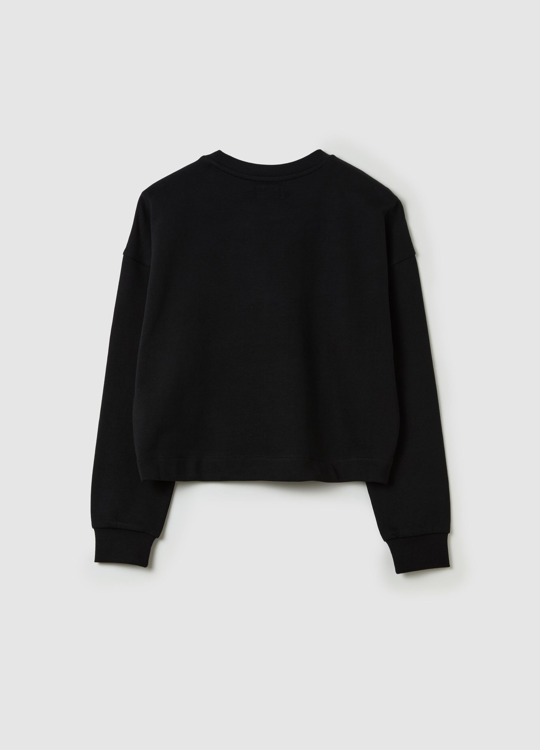Cropped sweatshirt with foil print