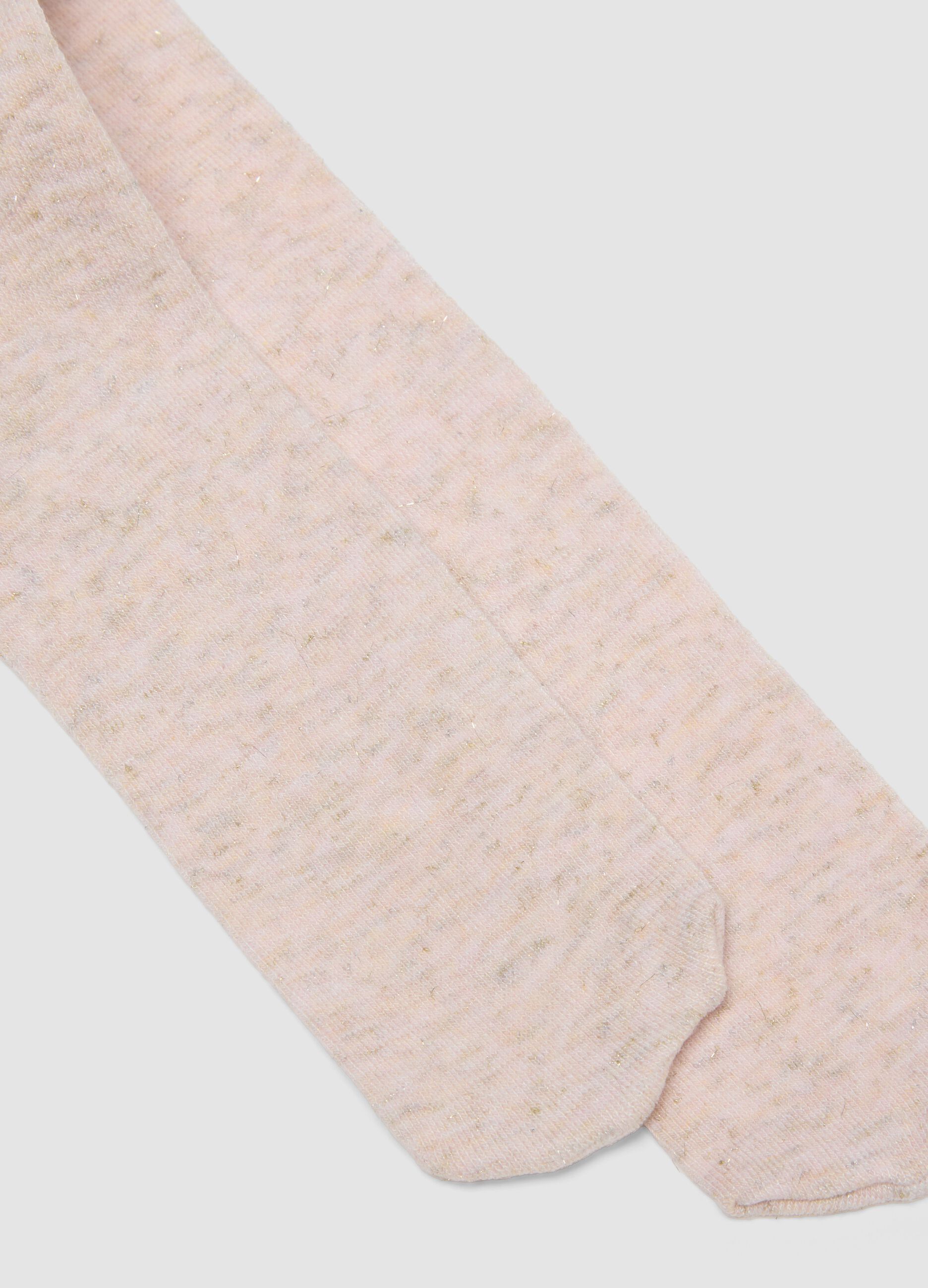 Collant rosa in viscosa elasticizzata m&eacute;lange