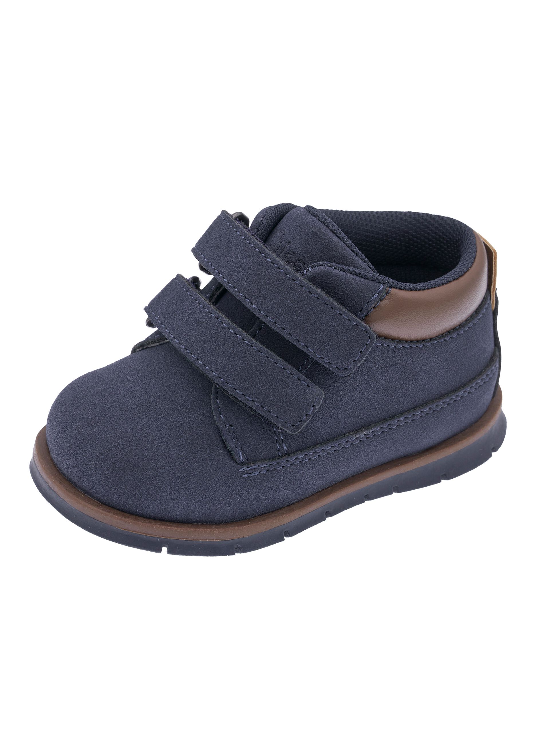 Blue shoes with double velcro
