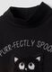 Black stretch cotton T-shirt with high neck_2