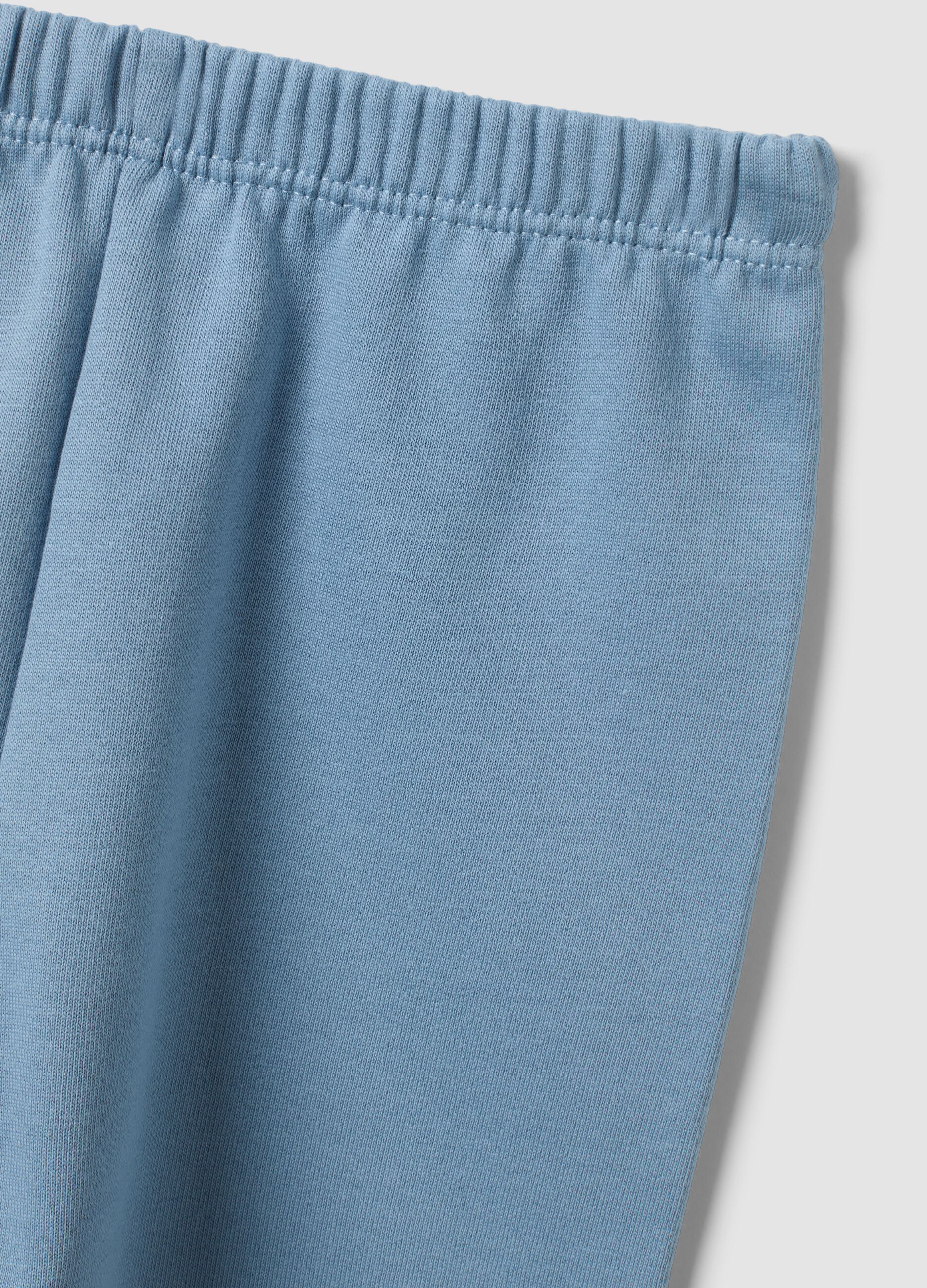 Pigiama azzurro in puro cotone organico con girocollo