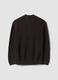 Brown pure cotton polo-collar jumper in oversized fit_2
