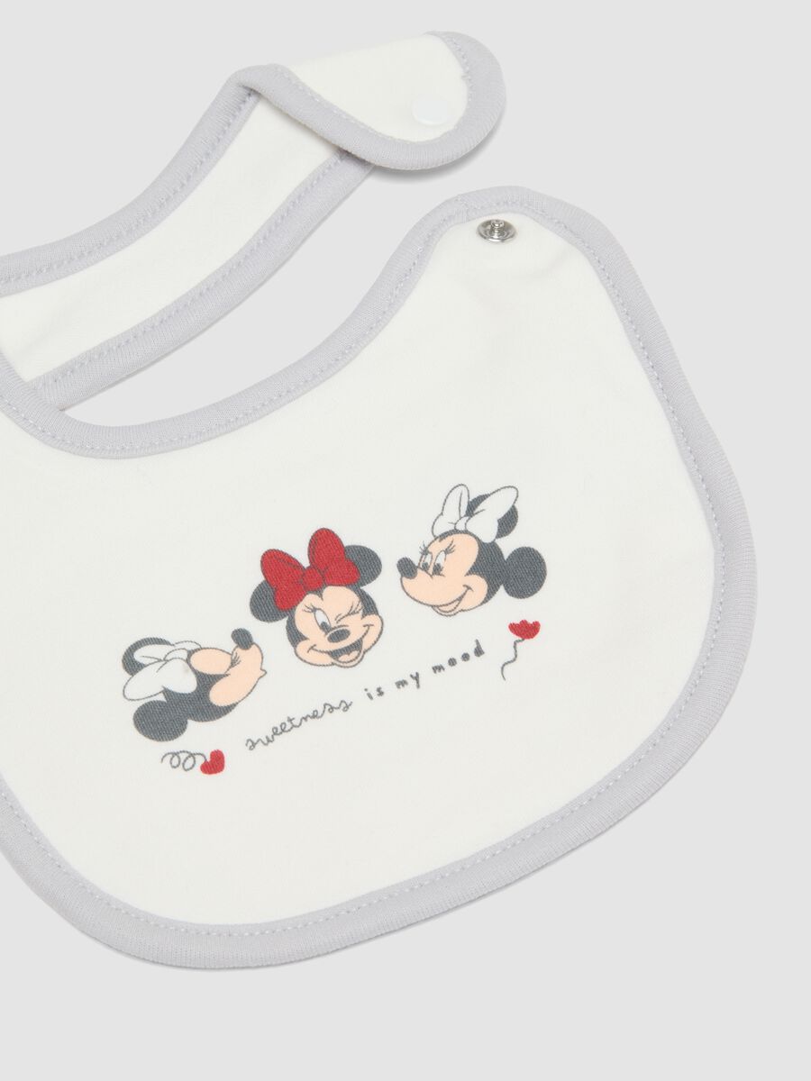 2-pack of white organic cotton bibs with Minnie print_1
