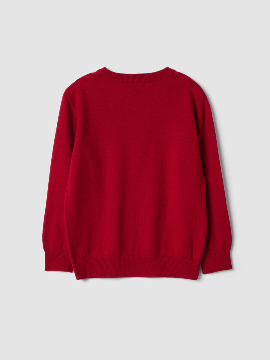 Red pure wool long-sleeve jumper, regular fit_5
