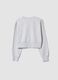 Grey marl sweatshirt in pure organic cotton with ribbed collar_1