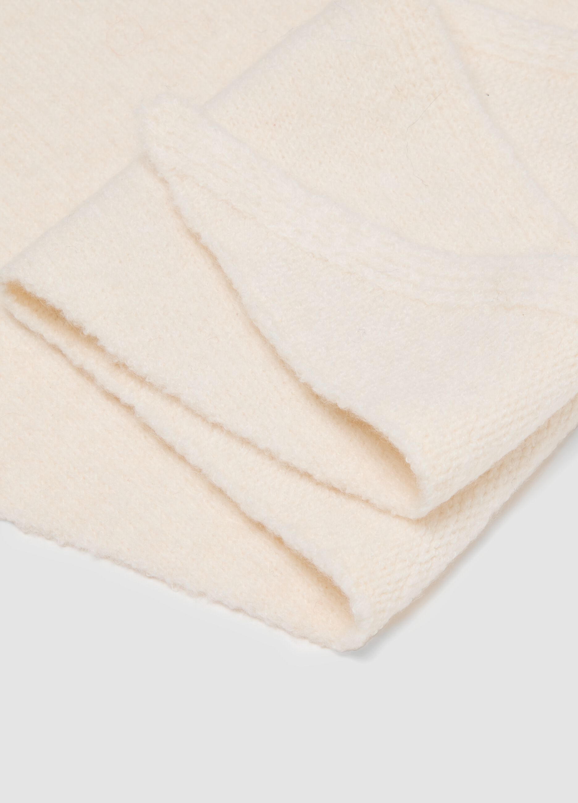 Beige stretch-fabric scarf