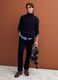 Navy stretch cotton corduroy regular-fit chino trousers_0