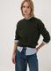 Maglia verde in lana elasticizzata a girocollo_0