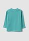 Light blue oversized pure organic cotton T-shirt with tiger print for boys_1