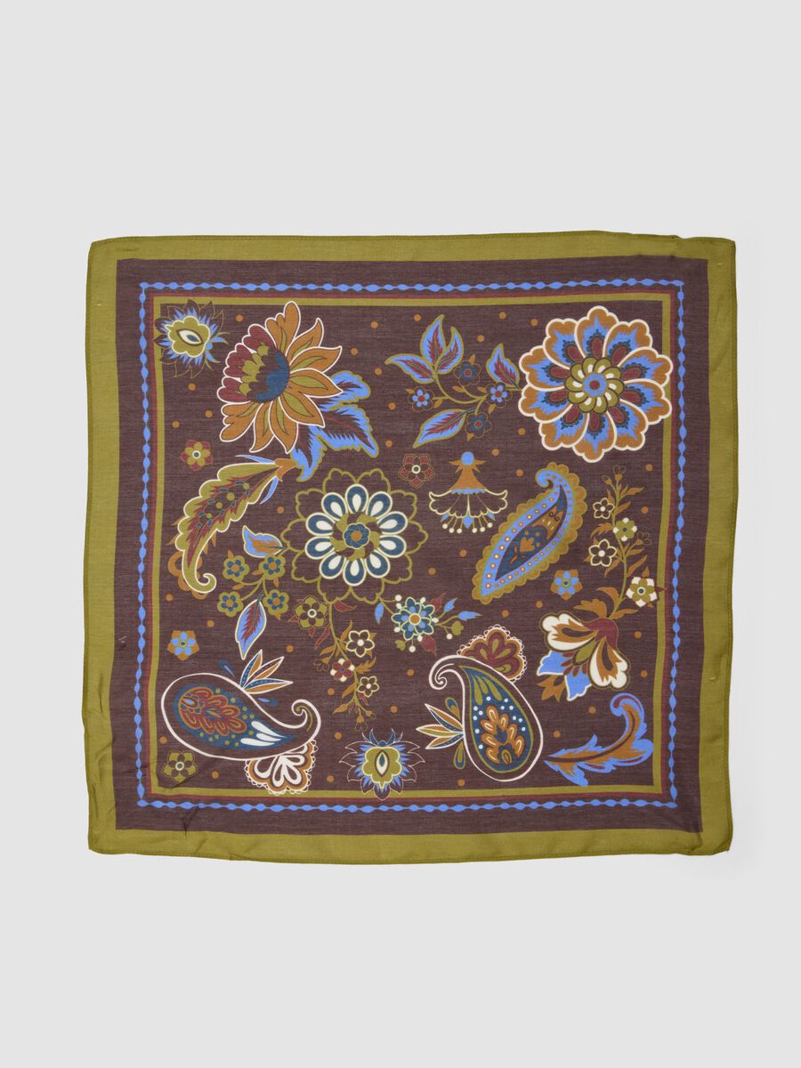 Multicolour modal and silk-blend scarf with print_1
