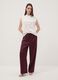 Red wide-leg trousers with regular waist_0