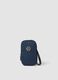 Blue phone pouch with zip and adjustable shoulder strap_0