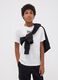 White pure cotton T-shirt with print, regular fit for boys_0