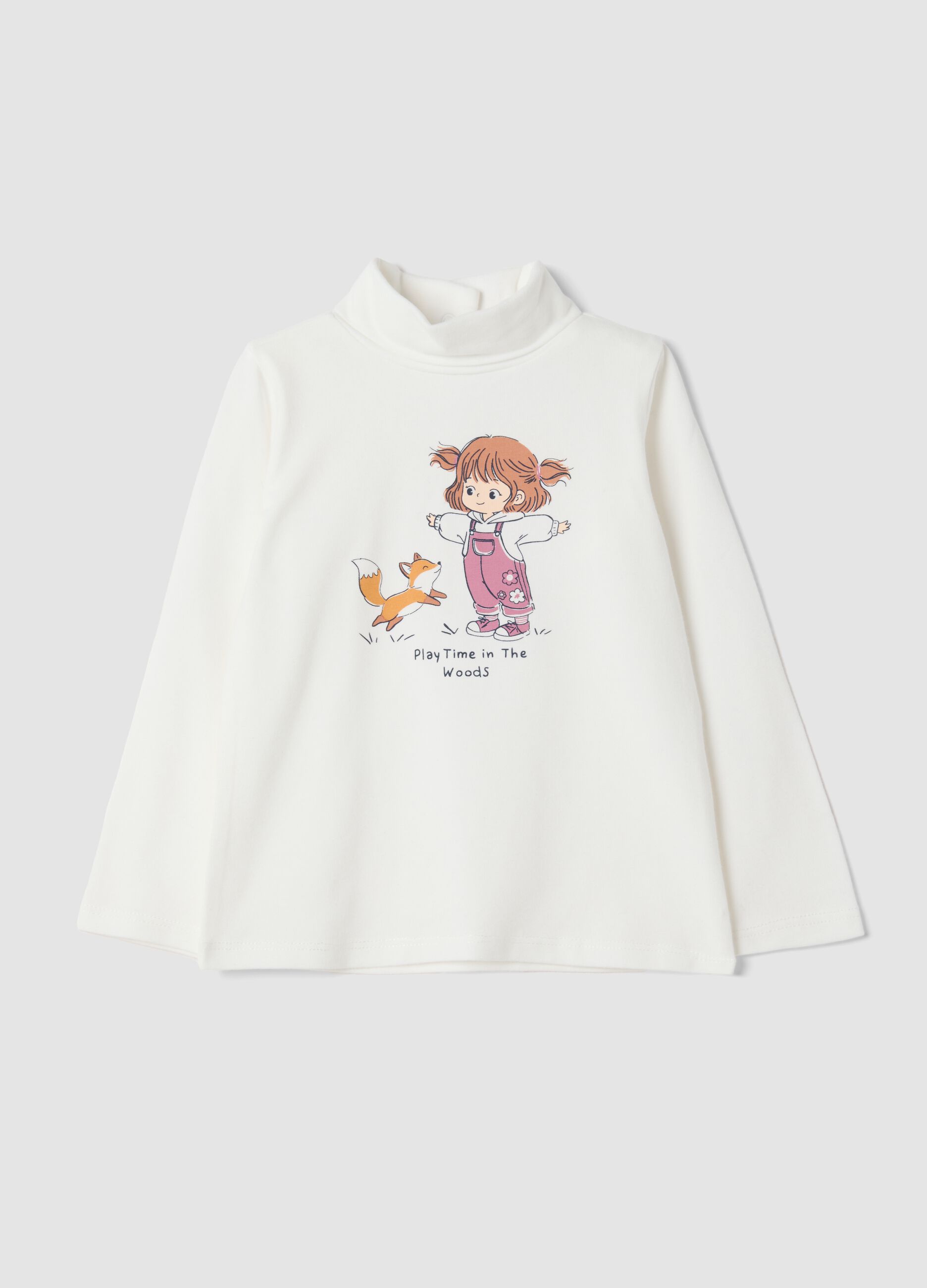 White organic stretch cotton crew-neck T-shirt