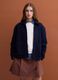 Navy blue viscose-blend jacket with crew neck, regular fit_0