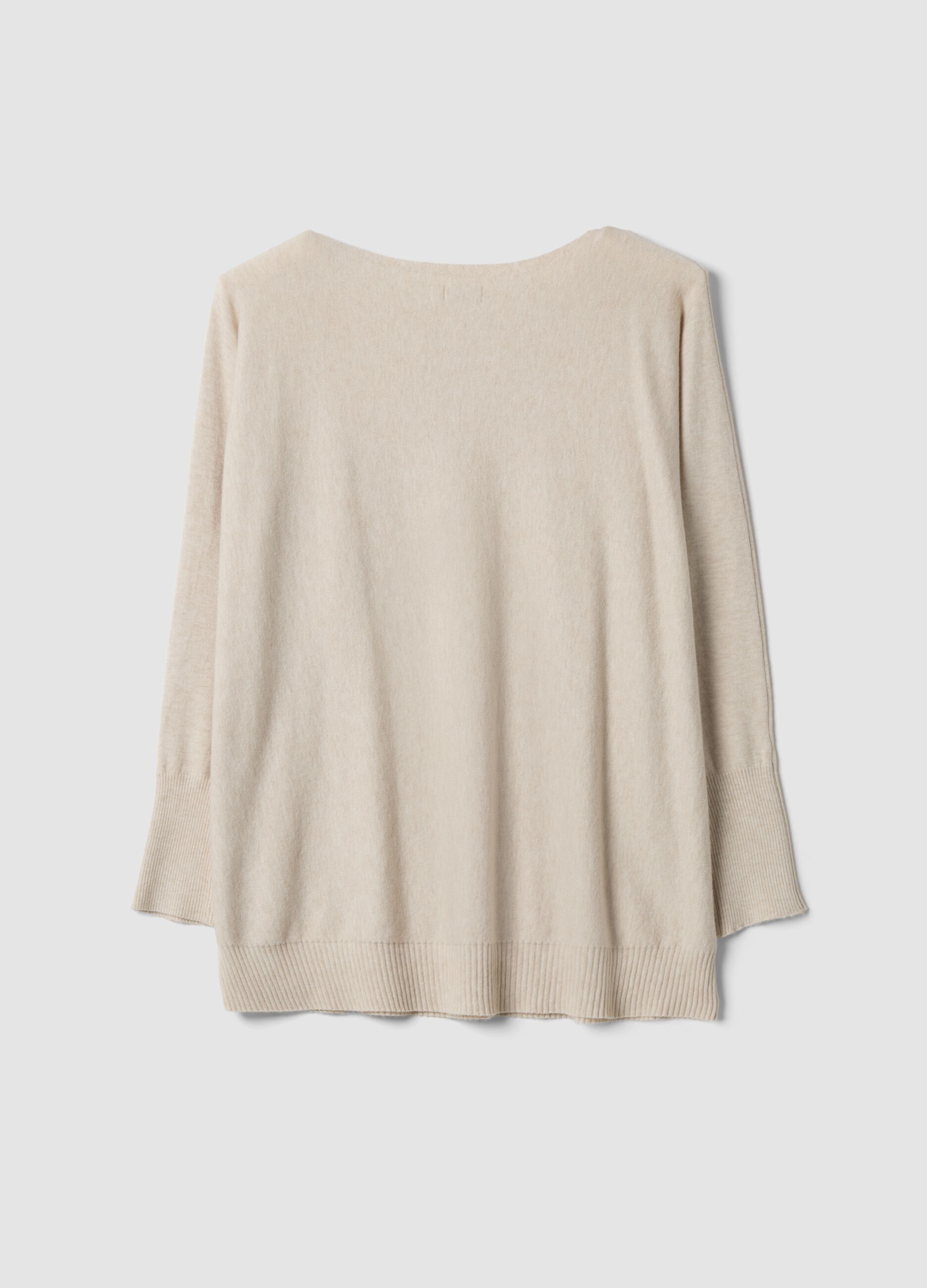 Beige viscose-blend jumper with rhinestones, regular fit