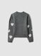Maglia grigia melange in tessuto elasticizzato girocollo con cuori_4