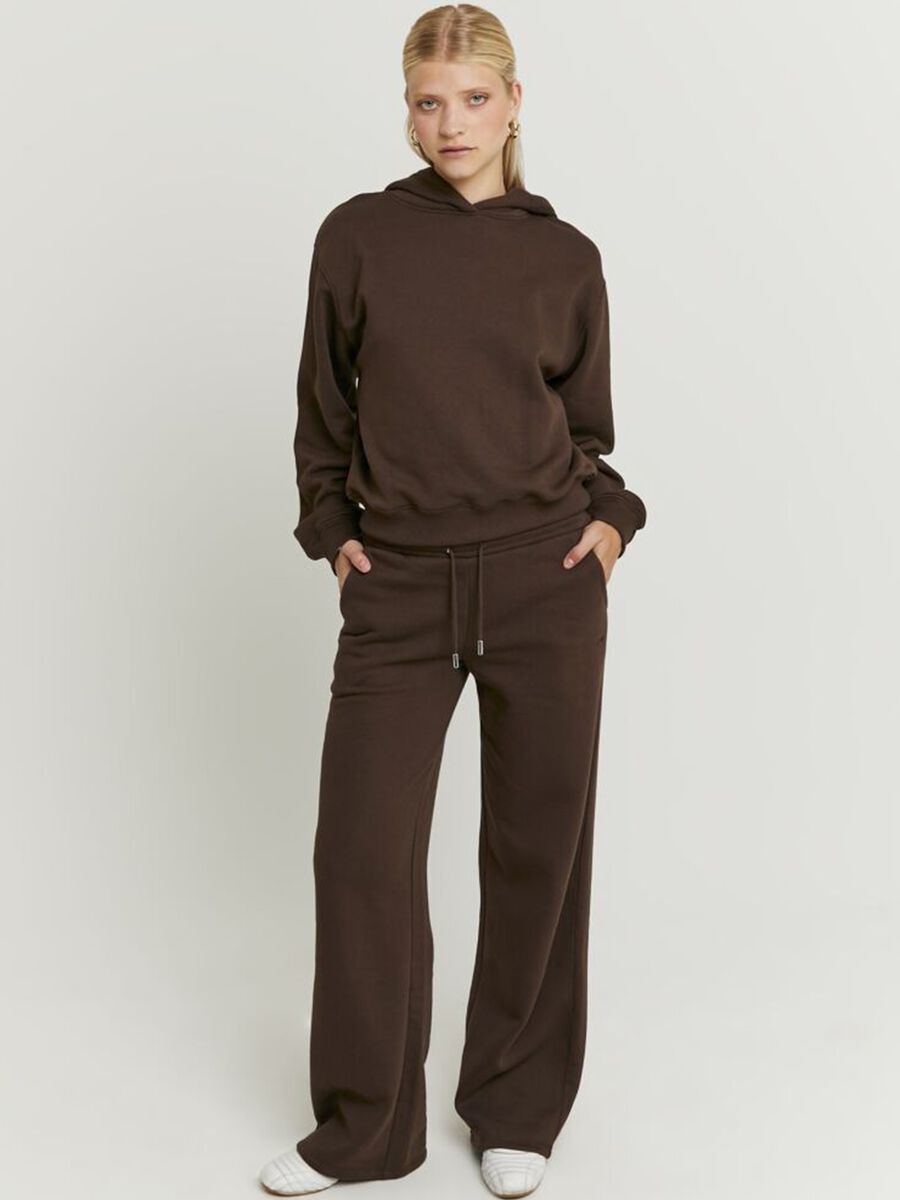 Brown Cotton Blend Regular Fit Trousers_0