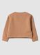 Brown cotton-blend crew-neck sweatshirt with floral print_1
