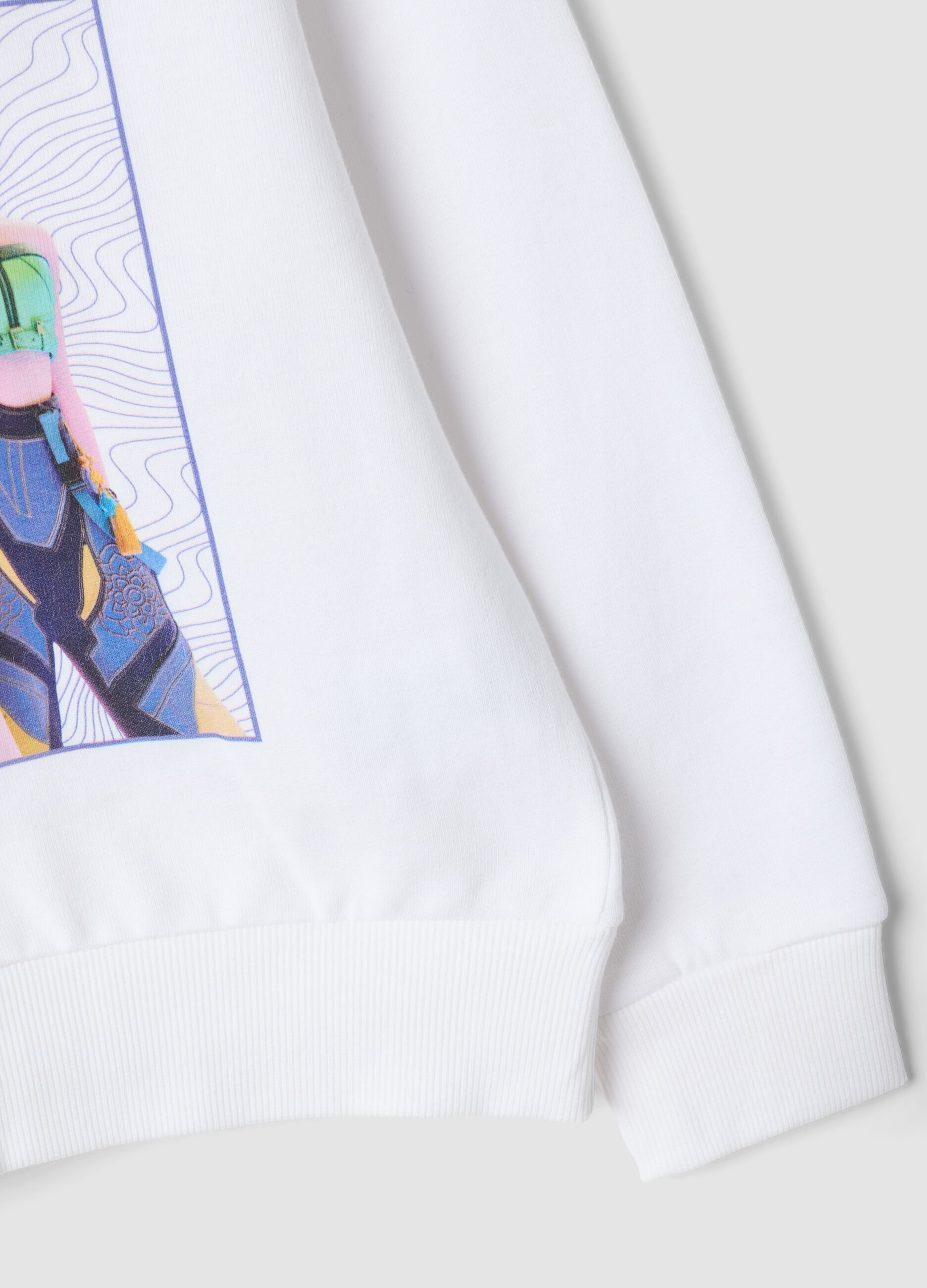 White 100% cotton hoodie with K-Pop Demon Hunters print