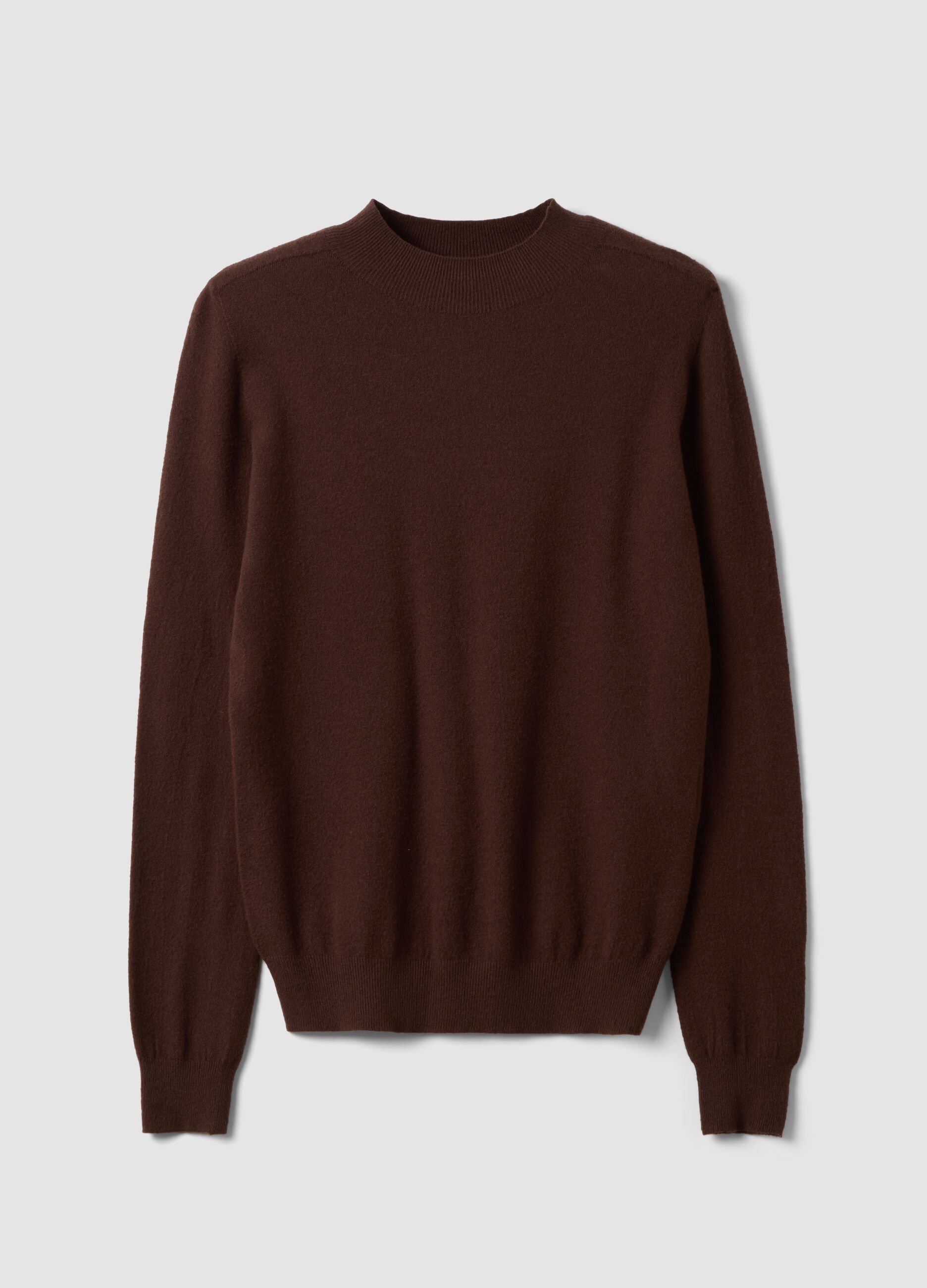 Maglia marrone in misto viscosa e lana regular fit