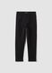 بنطال treggings أسود بقصّة ضيّقة من قطن عضوي مطاطي للبنات_0