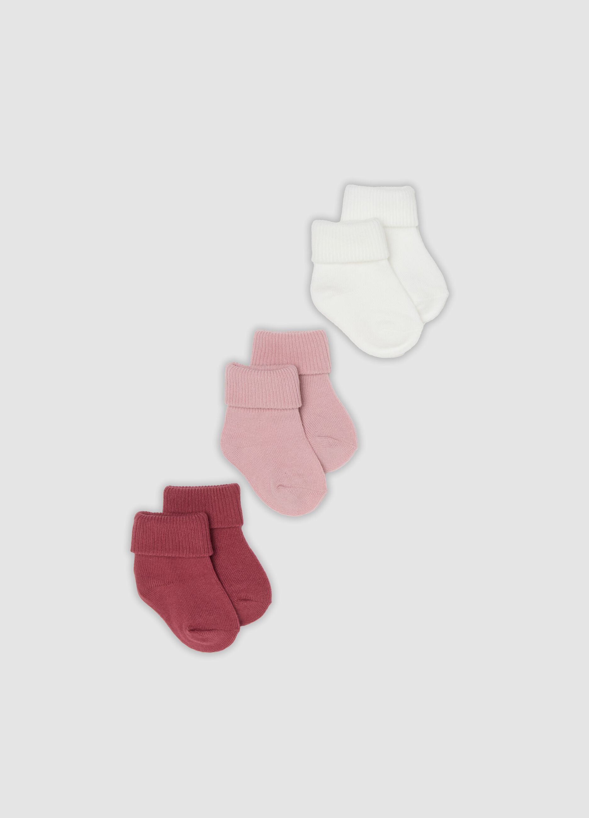 3-pack of multicolour organic cotton ankle socks for baby girls and girls