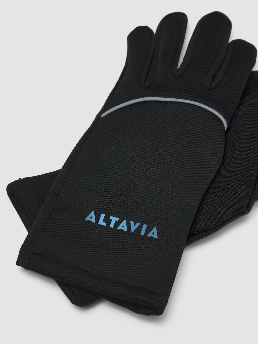 Black outdoor gloves with reflective inserts ALTAVIA WITH DEBORAH COMPAGNONI_1