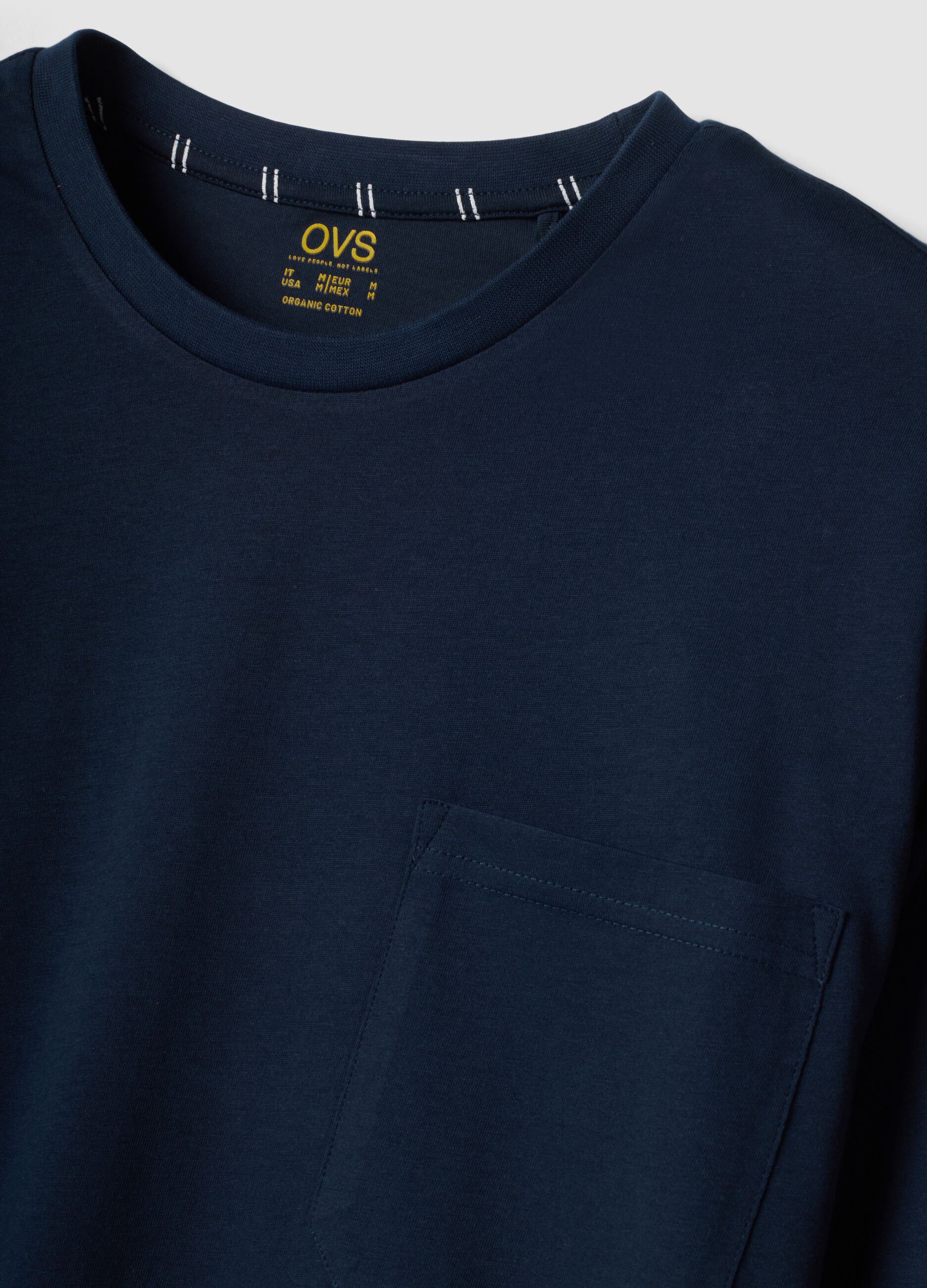 Blue pure organic cotton crew-neck pyjamas