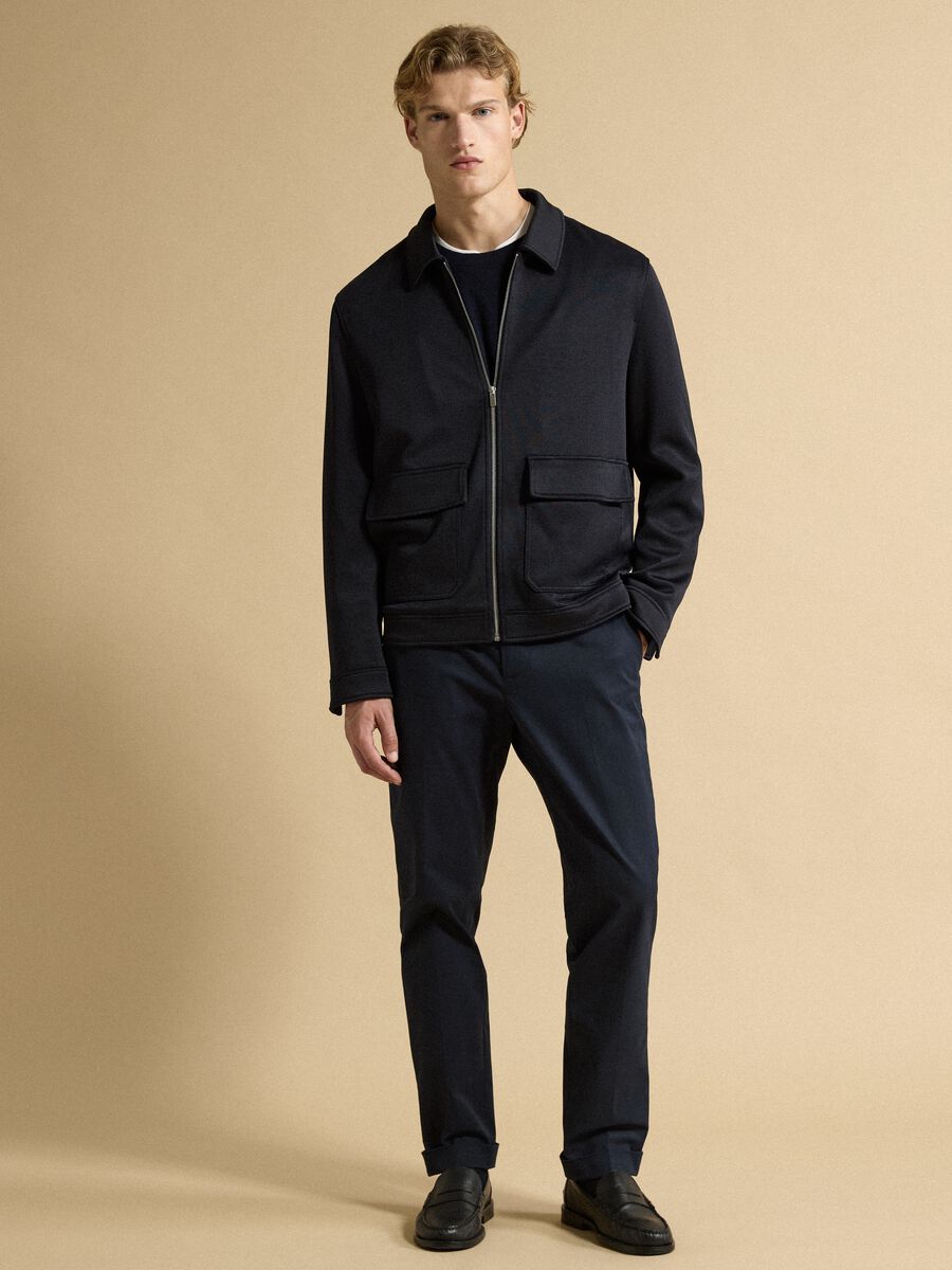 Blue padded stretch-fabric jacket_2