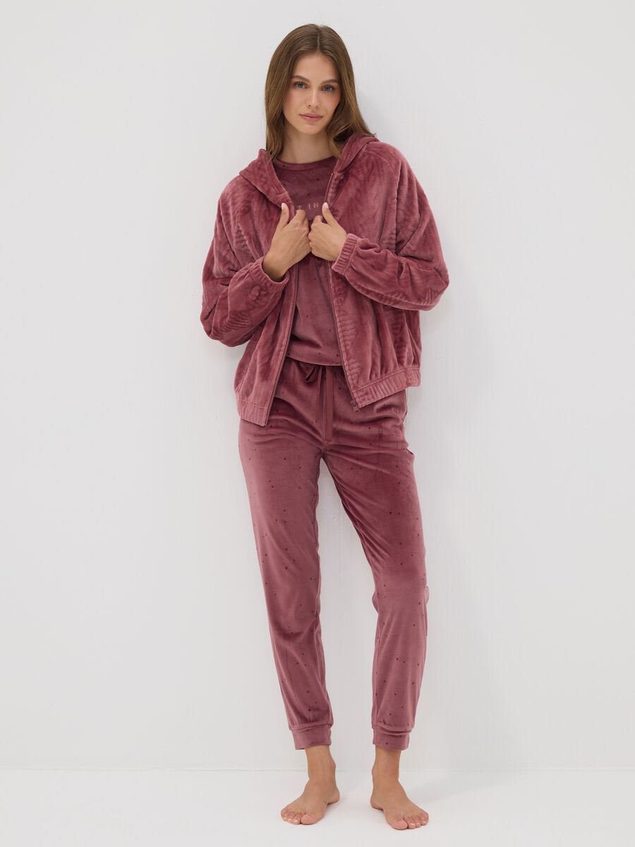 Pink star-print stretch pyjama trousers_0