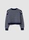 Blue striped viscose-blend crew-neck jumper_5