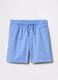 Light blue Bermuda shorts in cotton with drawstring_0