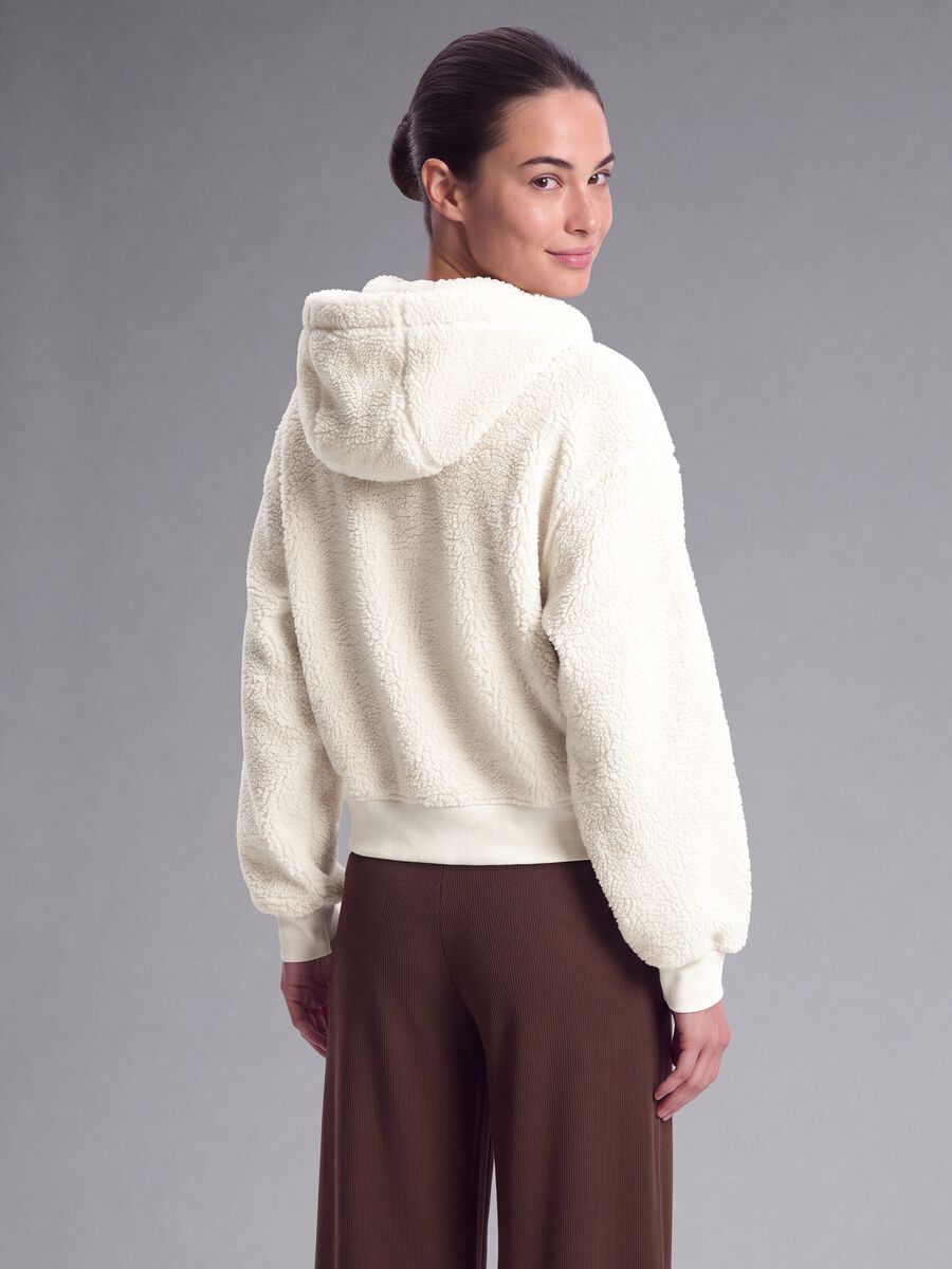 Full-zip bianca con cappuccio effetto teddy ALTAVIA STUDIO_3