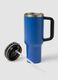 Blue insulated water bottle with handle and straw_2