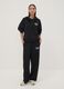 Black hooded sweatshirt in stretchy viscose jersey, regular fit_1