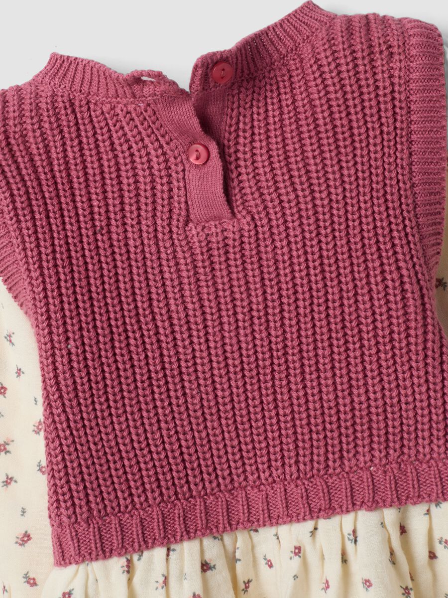 Pink crew-neck jumper in a viscose-cotton blend_3
