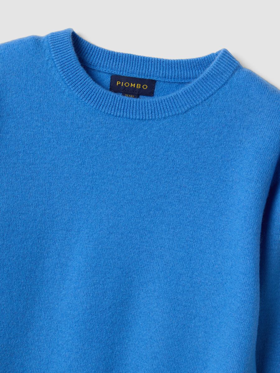 Blue pure wool long-sleeve regular-fit jumper_4