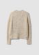 Maglione ecr&ugrave; in misto lana girocollo con fantasia over fit_2